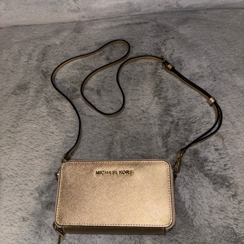 Michael Kors Metallic Gold Crossbody Bag